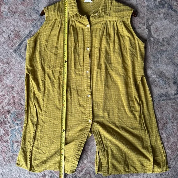 Anthropologie Checkered Tunic Hem Thread Medium Cottagecore Coastal Cowgirl Boho - Picture 11 of 14